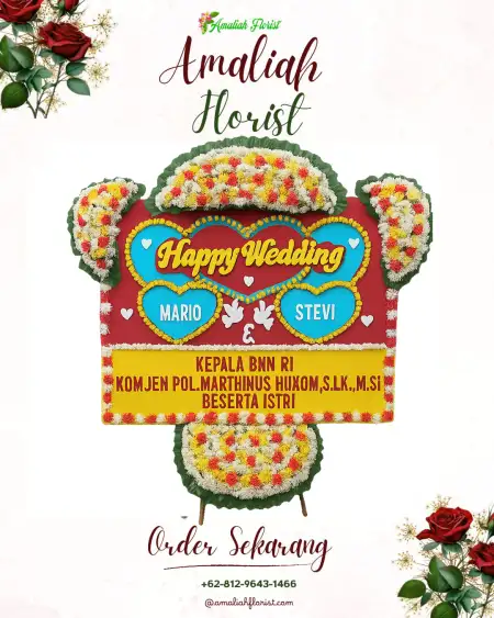 Papan Bunga Pernikahan Cukur Guling